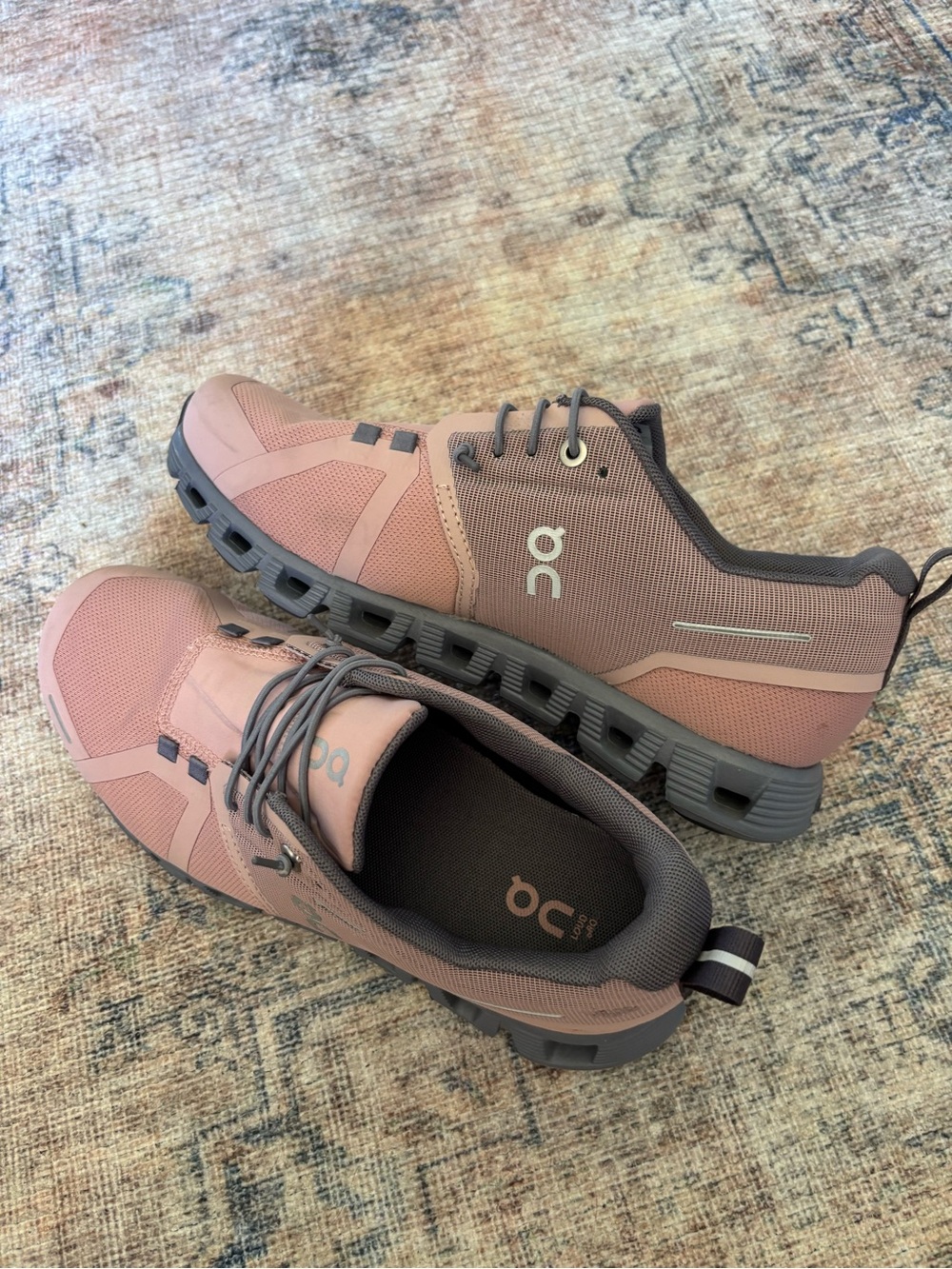 On Running Women Sneakers in Dusty Rose with Gray Accents - Picture 9 of 16